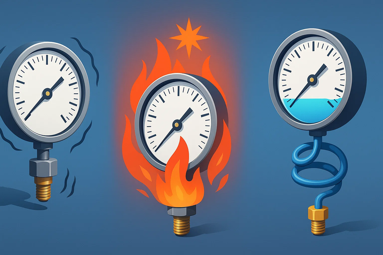 تأثیر ارتعاش و شوک حرارتی بر گیج‌های فشار و راهکارهای مقابله با آن